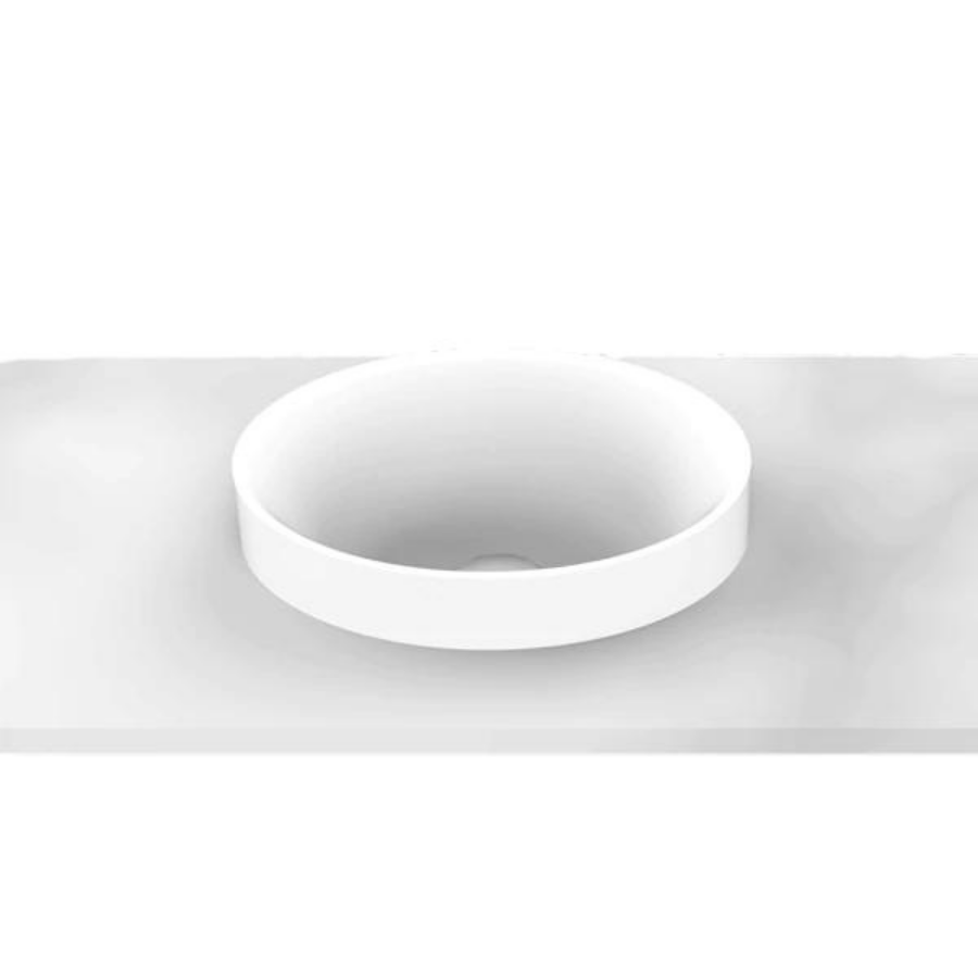 ADP Joy Semi Inset Solid Surface Basin White