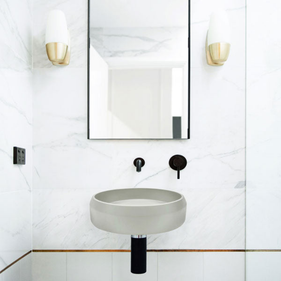 Nood Co Prism Basin Circle Wall Hung Sky Grey