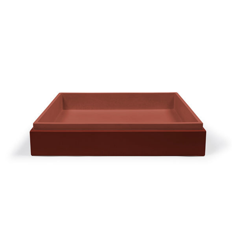 Nood Co Stepp Rectangle Basin Surface Mount Clay
