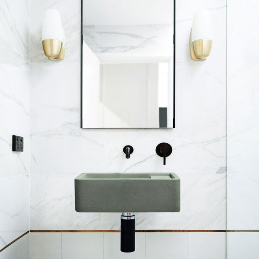 Nood Co Shelf 02 Wall Hung Basin Mid Tone Grey