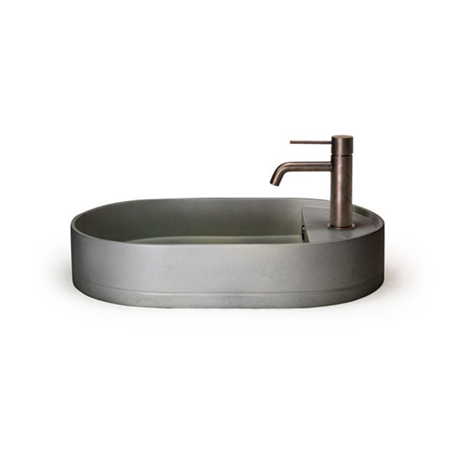 Nood Co Shelf Oval Surface Mount Basin Mid Tone Grey