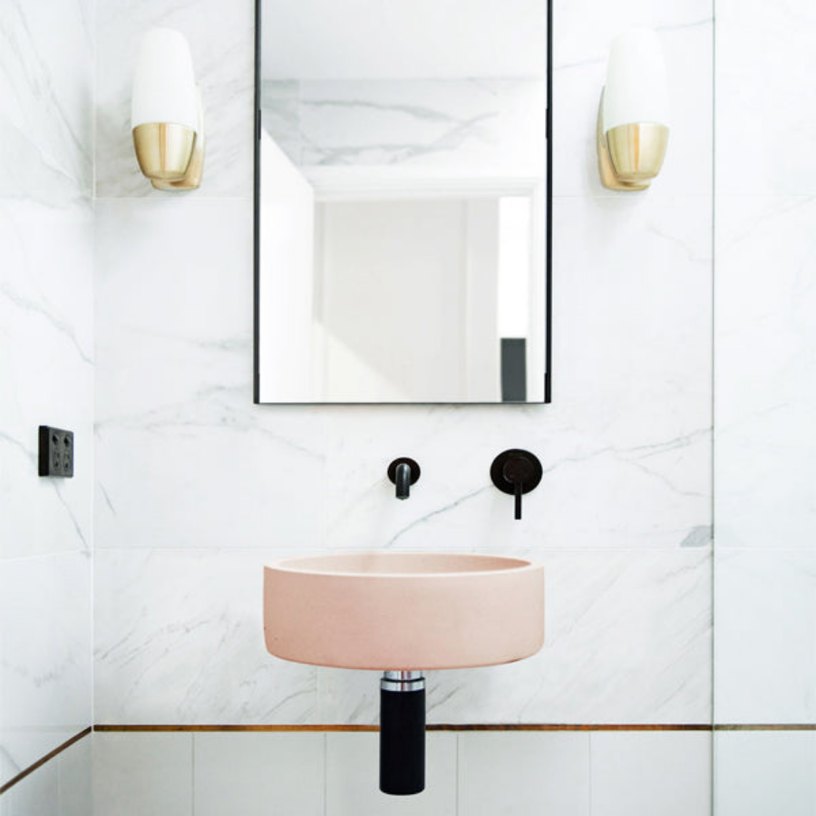 Nood Co Hoop Basin Wall Hung Pastel Peach