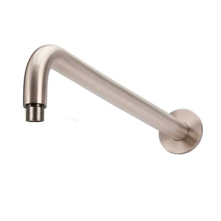 Meir Round Wall Shower Curved Arm 400mm Champagne