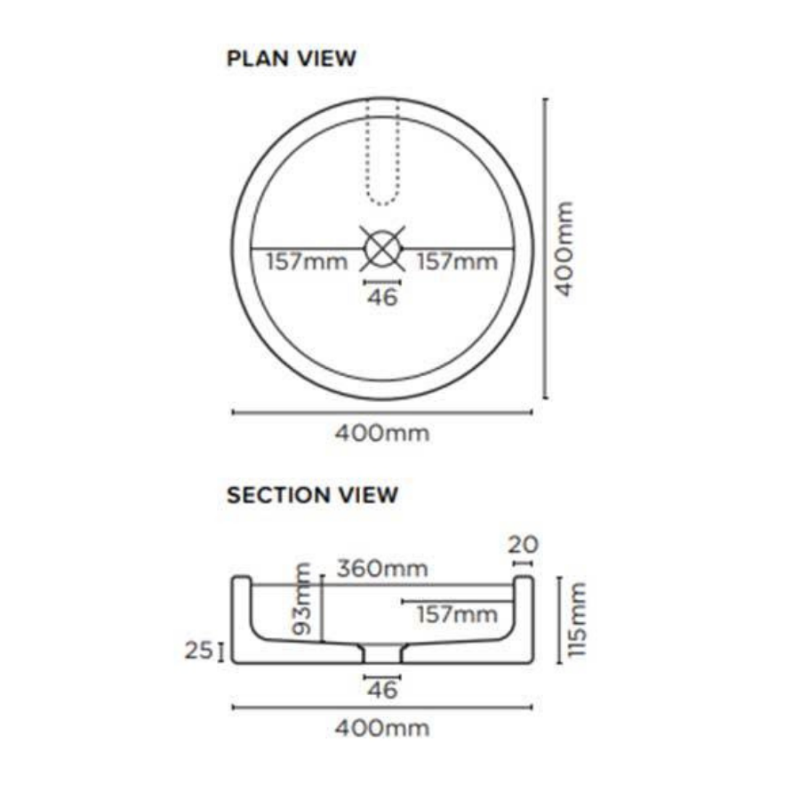Nood Co Bowl Basin Surface Mount Sand