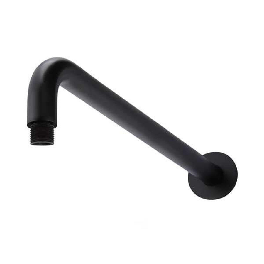 Meir Round Wall Shower Curved Arm 400mm Matte Black