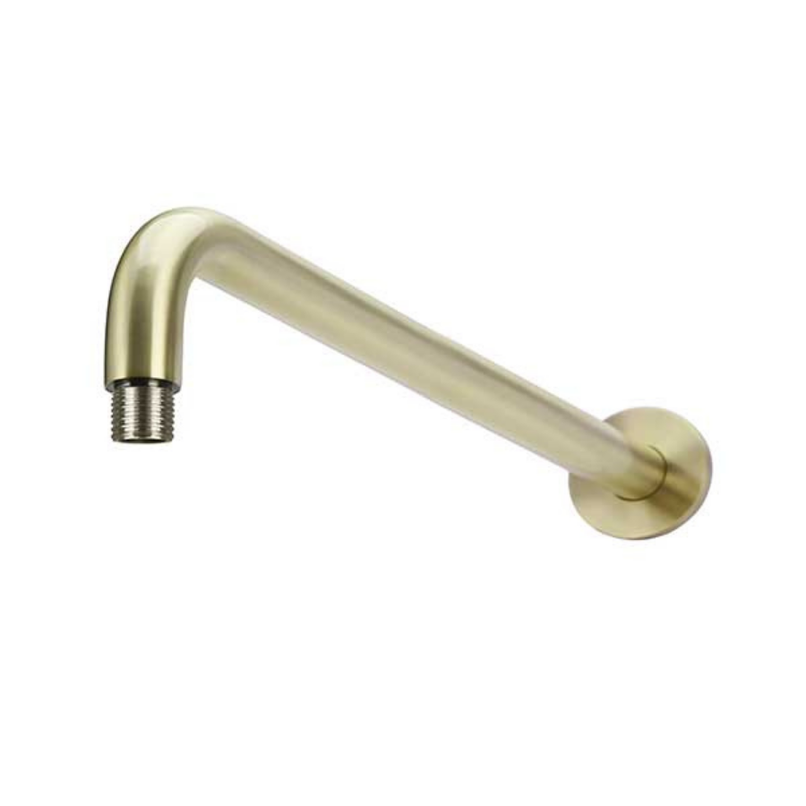 Meir Round Wall Shower Curved Arm 400mm Tiger Bronze