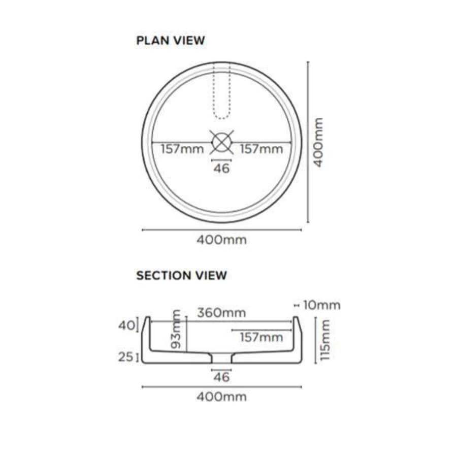 Nood Co Prism Basin Circle Surface Mount Sand