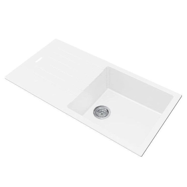 1000x500x200mm White Granite Stone Kitchen Sink With Drainboard Top/undermount