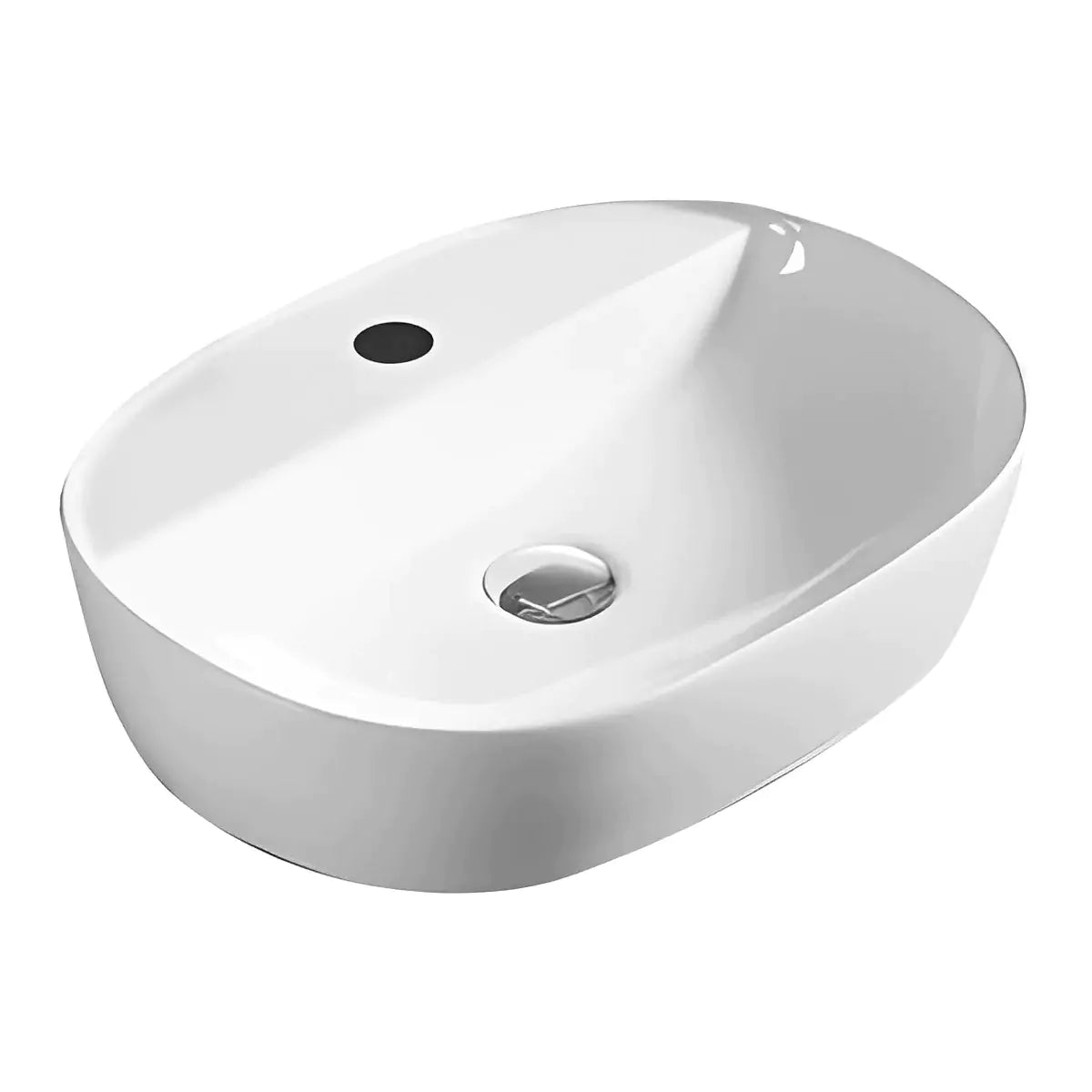 Above Counter Basin 500mm: Modern Sink-Gloss White-PA5038TH