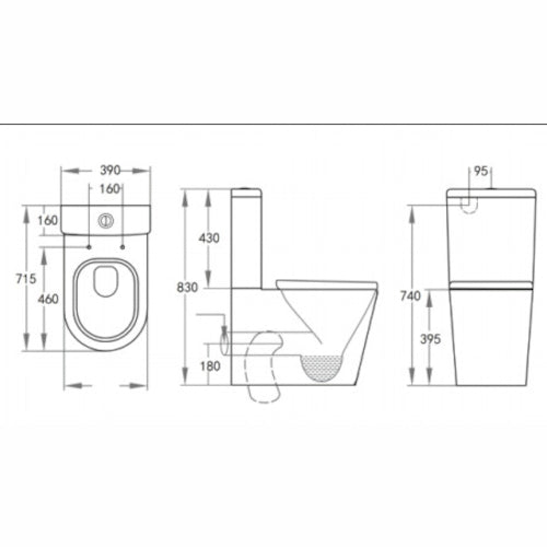 Avery BTW Toilet Suite: Stylish, Compact, and Water-Efficient, Size