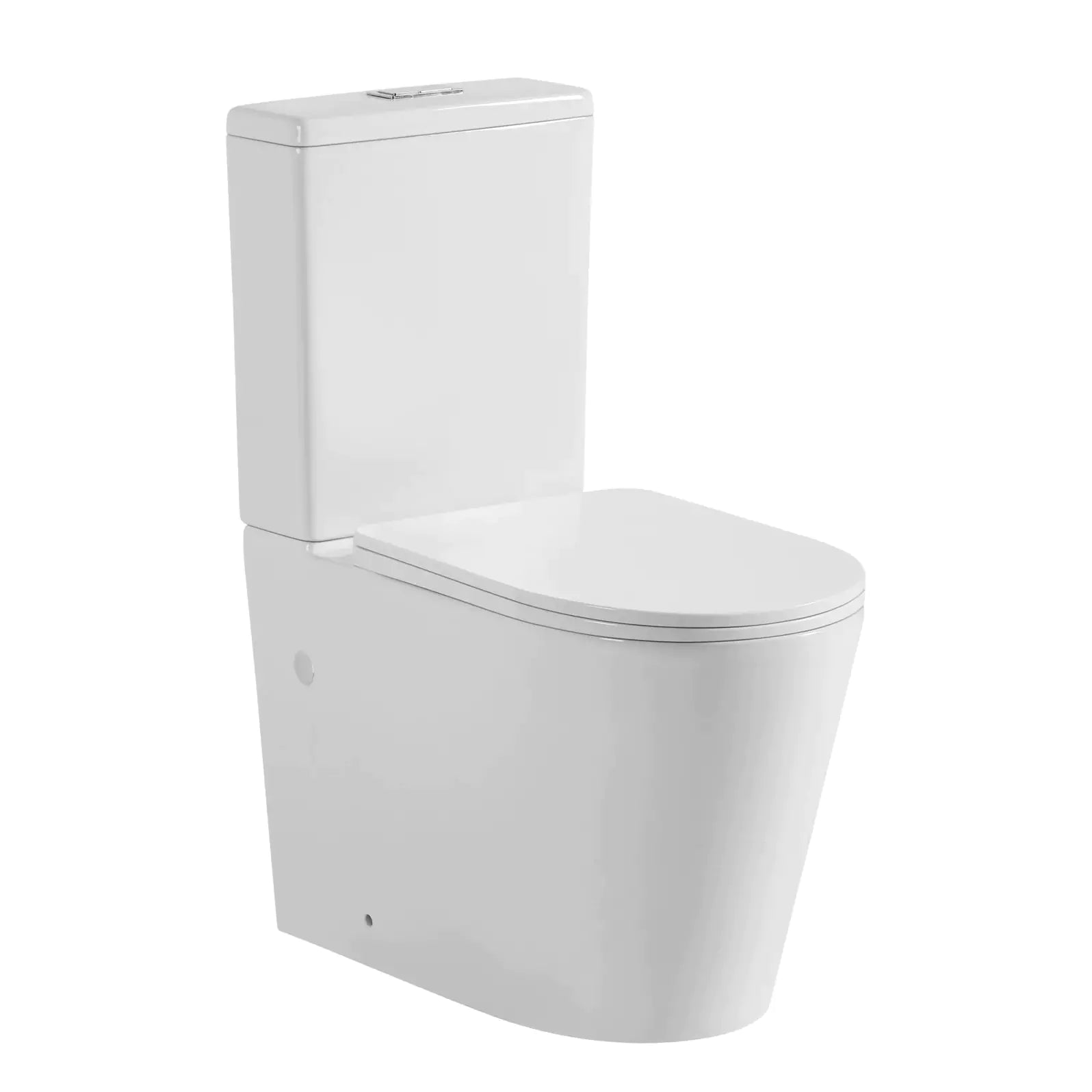 Avis Compact Rimless Toilet Suite: Modern Space-Saving Design-Gloss White-KDK600C/KDK600P