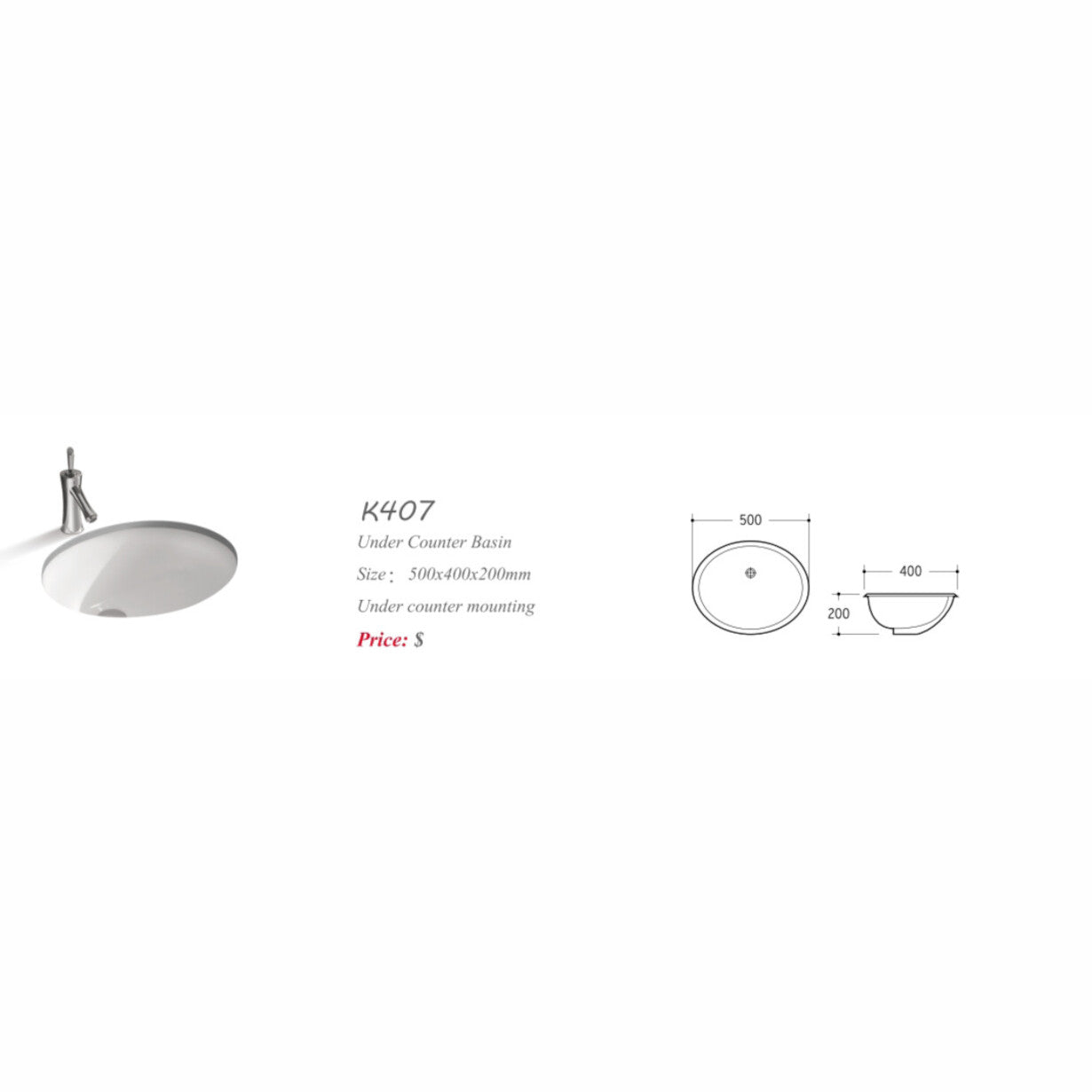 BASIN K407 - Smart Water Solution With Modern Design, size