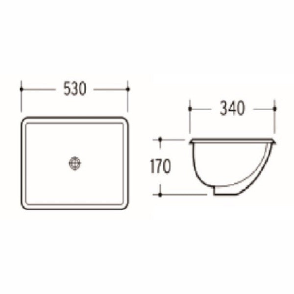 BASIN PU5334 - Premium Quality Basin With Sleek Design, Ideal for Bathrooms and Kitchens, size