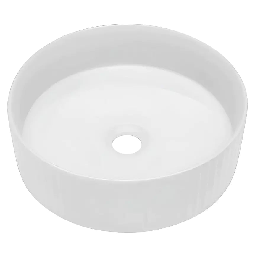 Bellevue Fluted Above Counter Basin 360mm: Stylish and Modern Design-Matte White-BEL3636MW