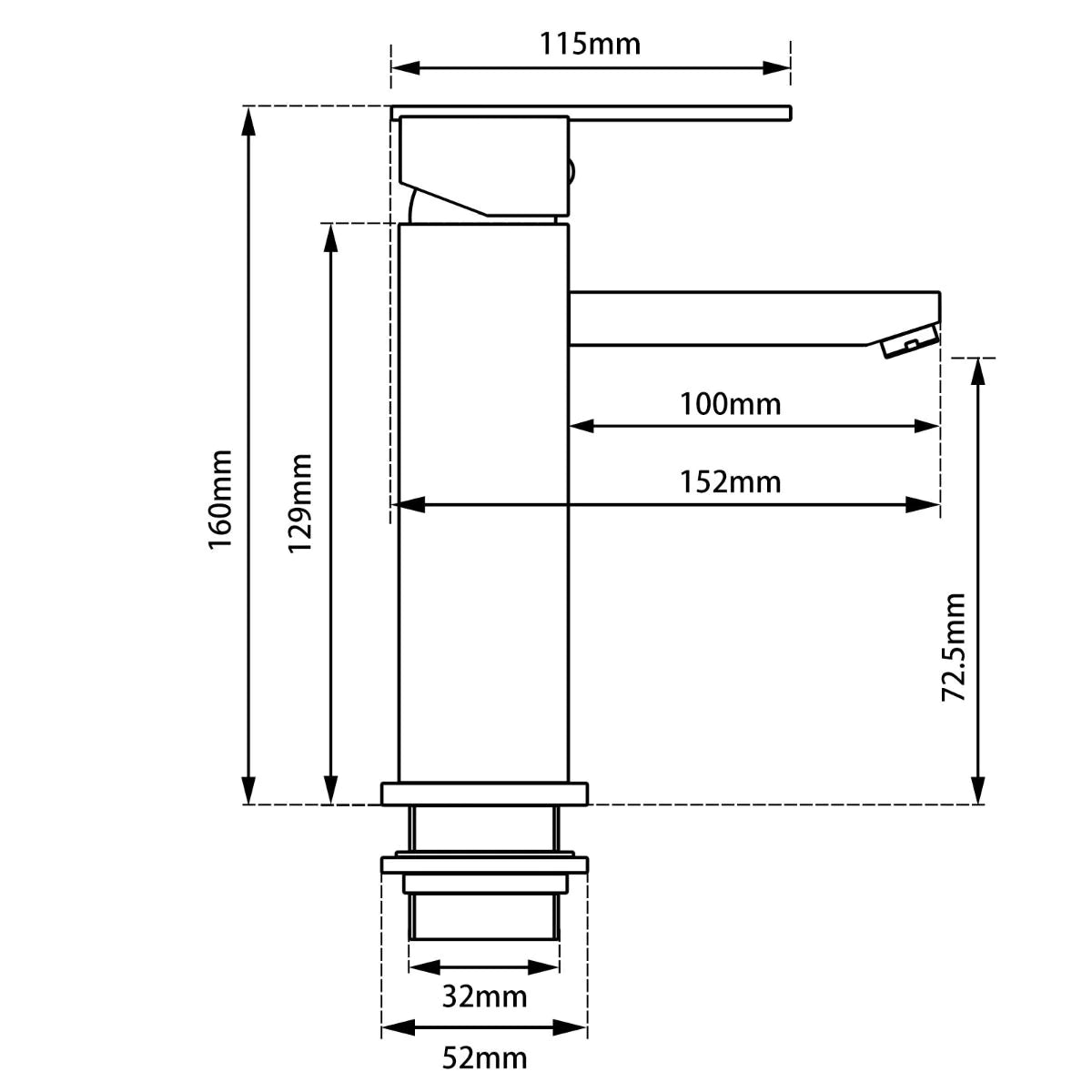 Blaze Series Black Basin Mixer: Stylish and Functional Bathroom Fixture-OX0112_BM, 3