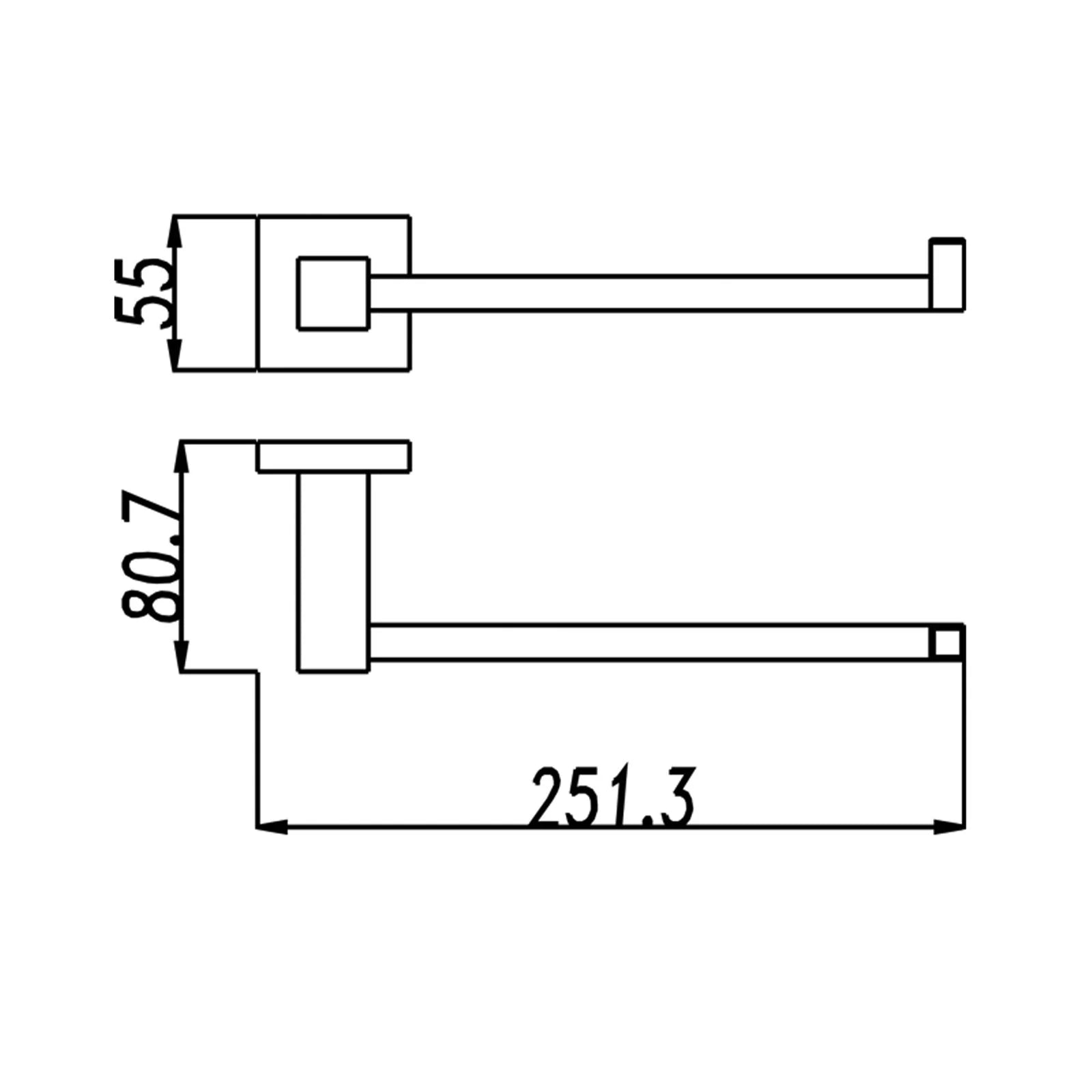 Blaze Series Towel Hook Ring, 250mm:Sleek and Functional-Chrome-CH6303_TR, 2