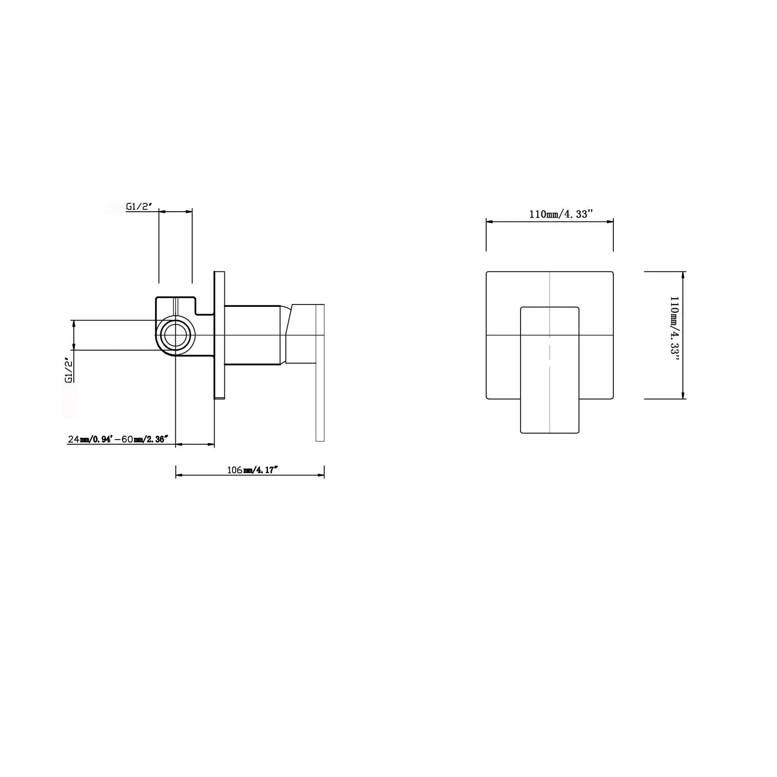 Blaze Shower Wall Mixer: Elegant Design for Stylish Bathroom Functionality-Chrome-CH0106_ST, 2