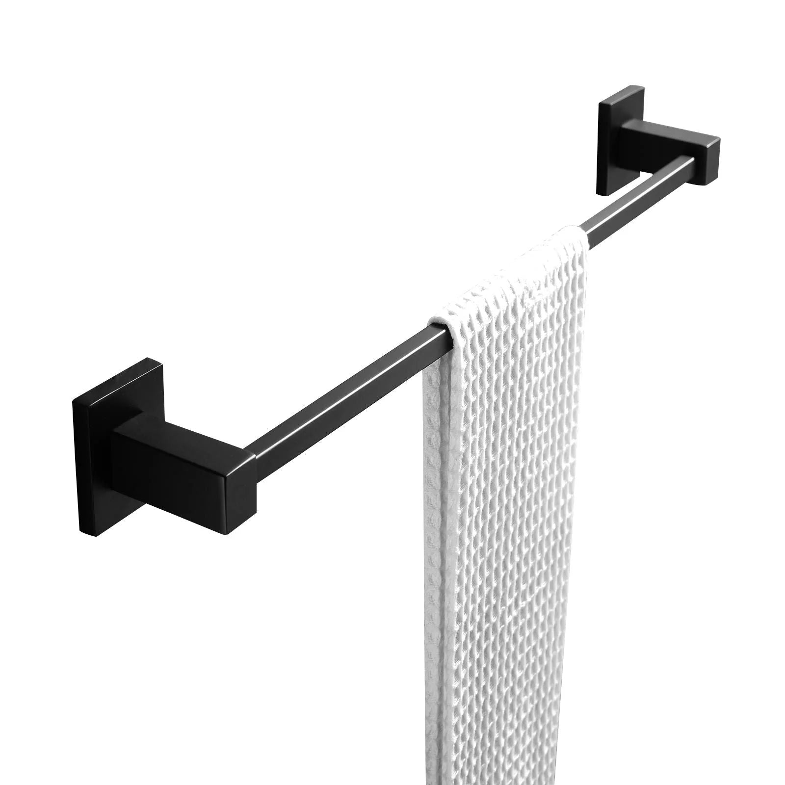 Blaze Single Towel Rail: Minimalist and Durable Bathroom Accessory Solution-Black-OX6301.8_TR