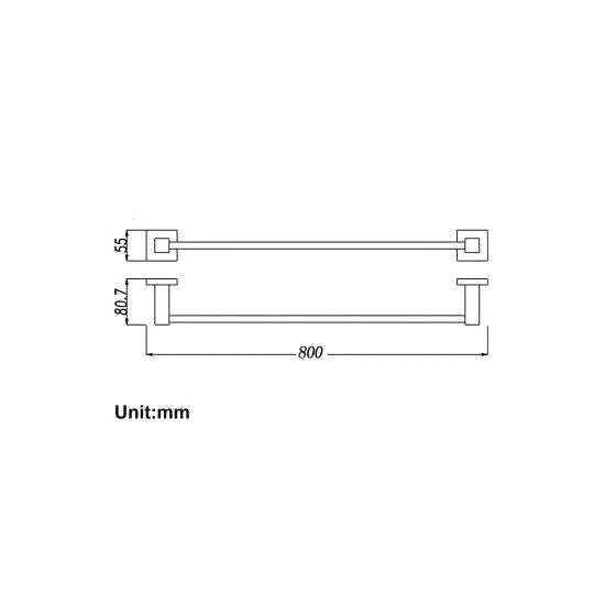 Blaze Single Towel Rail: Minimalist and Durable Bathroom Accessory Solution-Chrome-CH6301.8_TR, 2