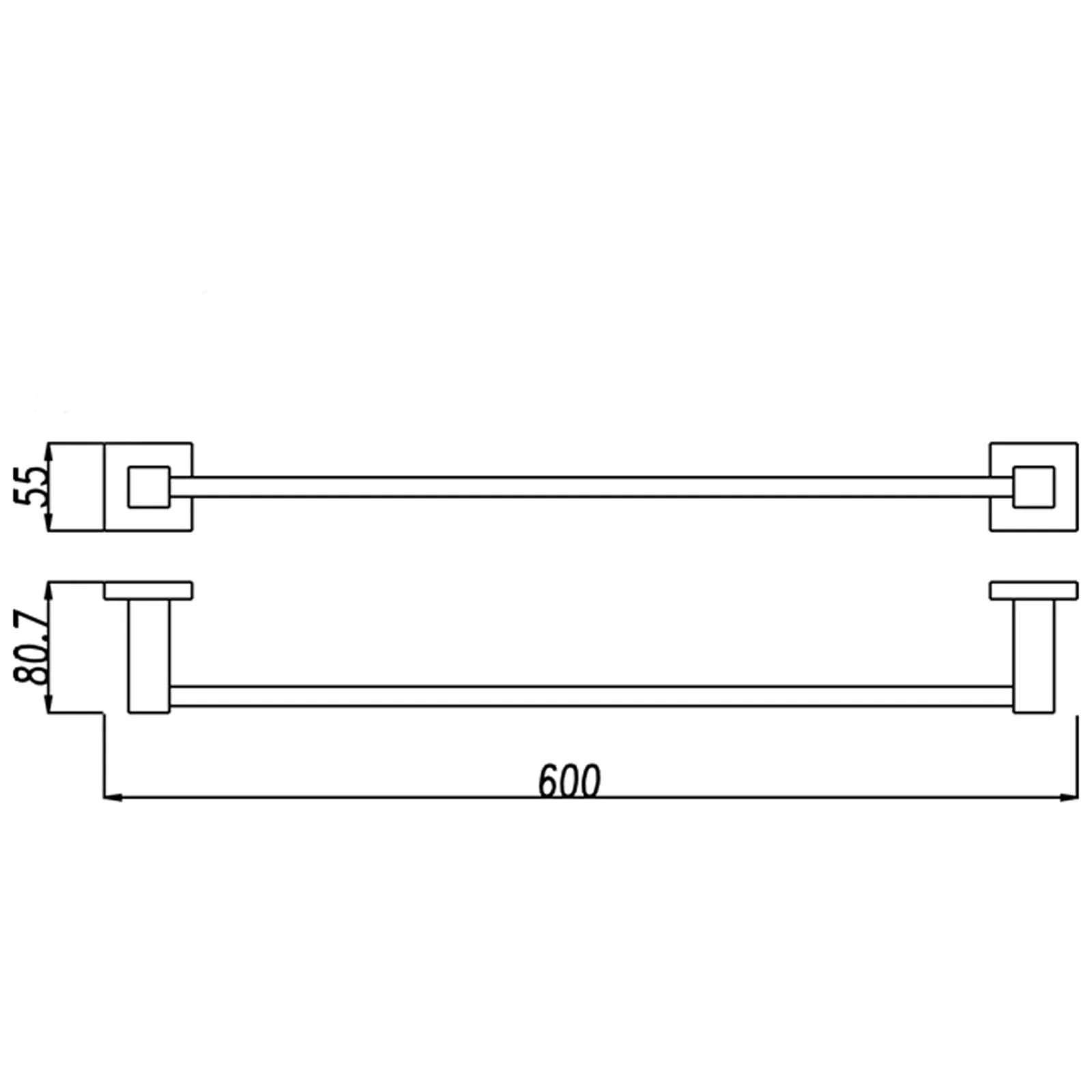 Blaze Single Towel Rail: Minimalist and Durable Bathroom Accessory Solution-Chrome-CH6301_TR, 3