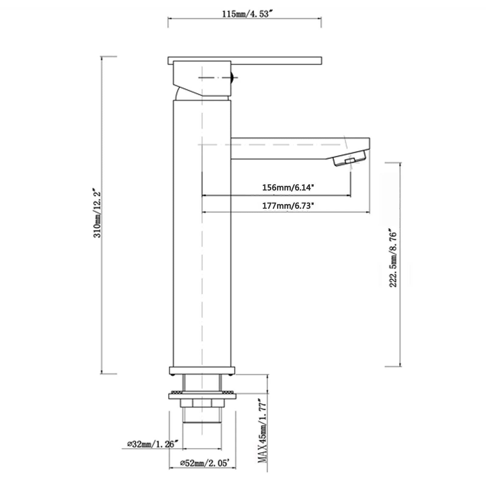 Blaze Tall Basin Mixer: Modern Faucet with Sleek Design and Functionality-Chrome-CH0119_BM, 3
