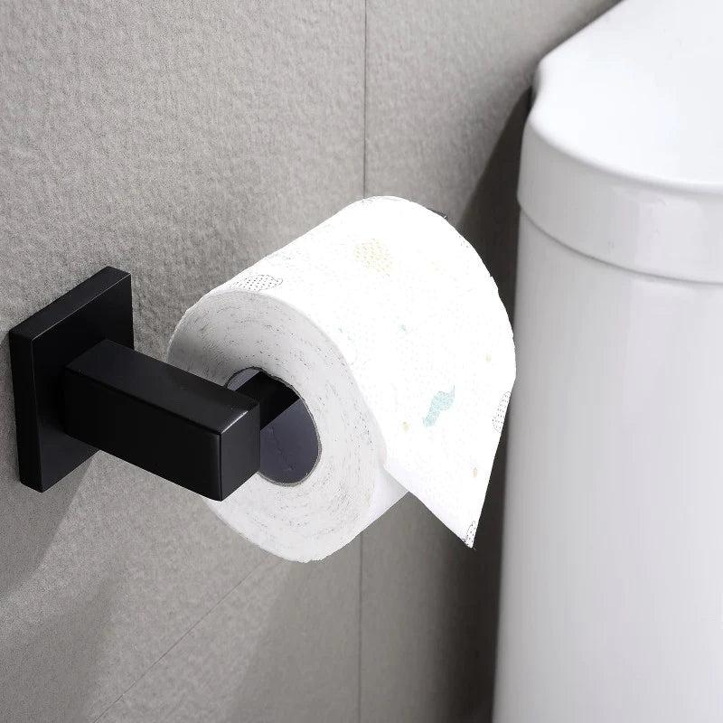 Blaze Toilet Paper Roll Holder:Sleek and Durable Bathroom Essential-Black-OX6313_TR, 2