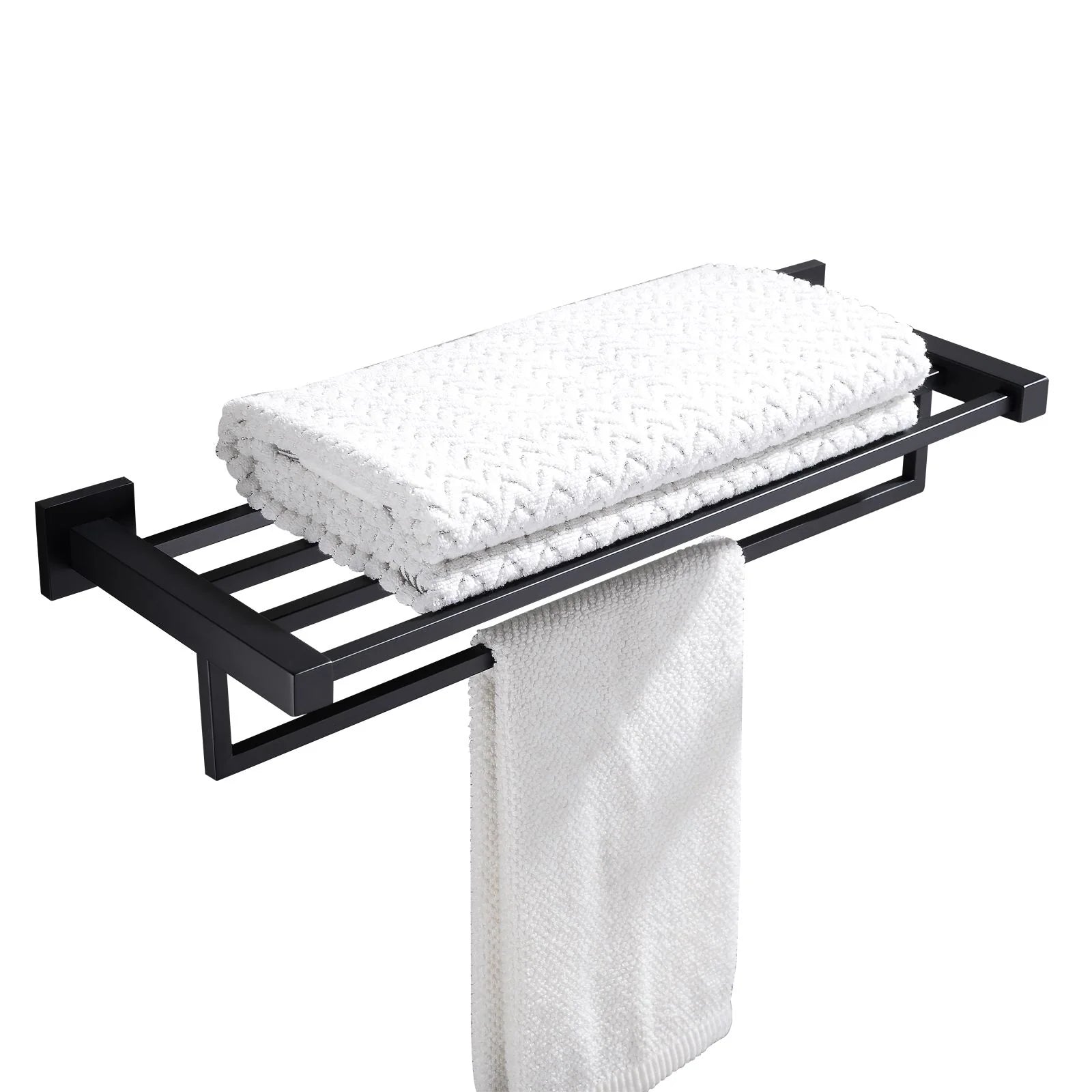 Blaze Towel Rack 600mm: Compact and Chic Bathroom Towel Storage-Black-OX6309_TR
