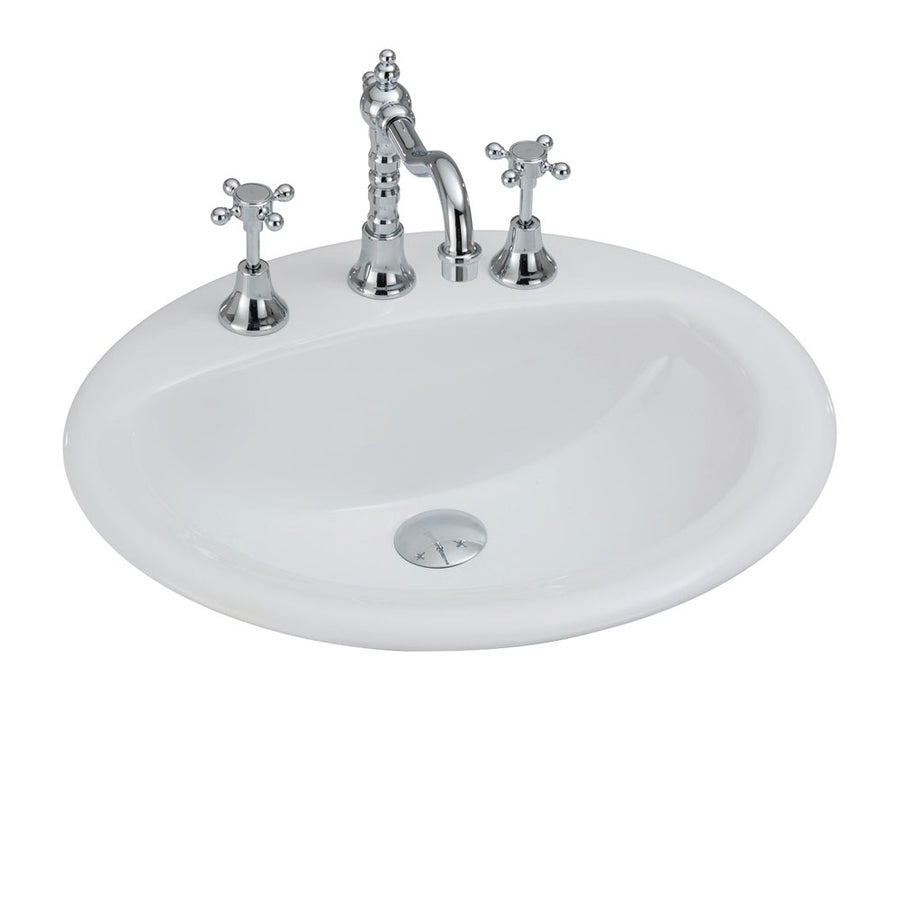 Fienza Crystal Fully-Inset Basin, 3 Tap Holes