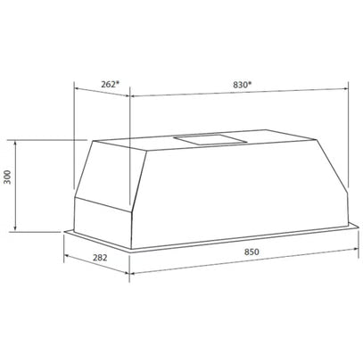 Glem Gas 85cm Black Stainless Steel Offboard Undermount Rangehood GQA85UCN