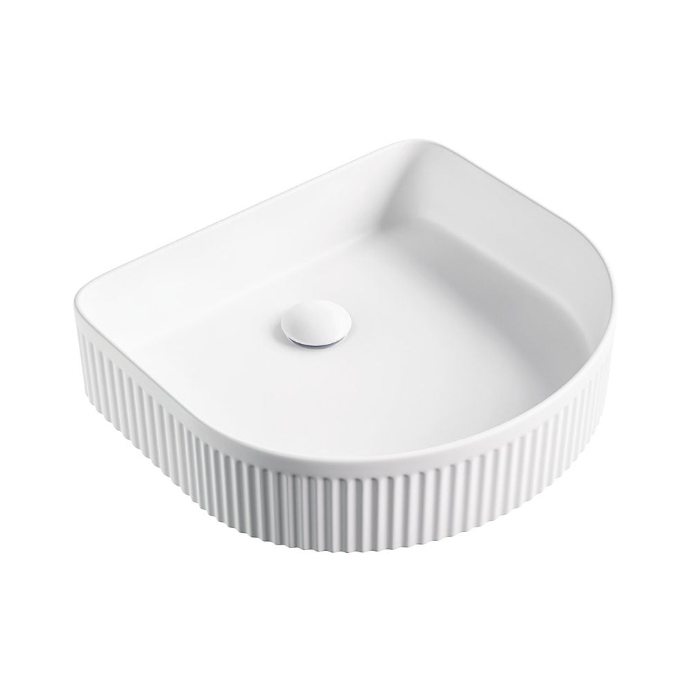 Fienza Eleanor Arch Above Counter Fluted Basin, Matte White