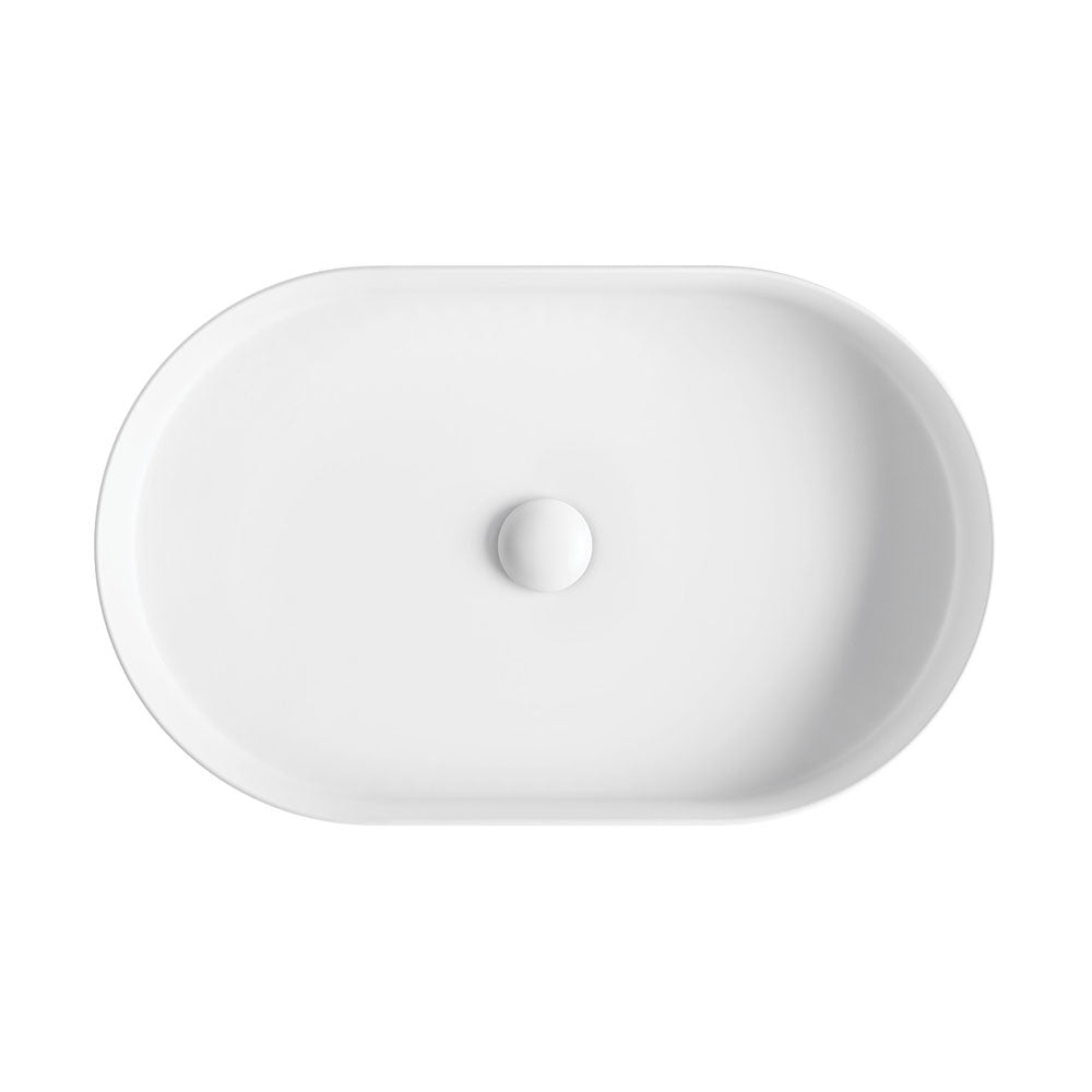 Fienza Eleanor Oval Above Counter Fluted Basin, Matte White