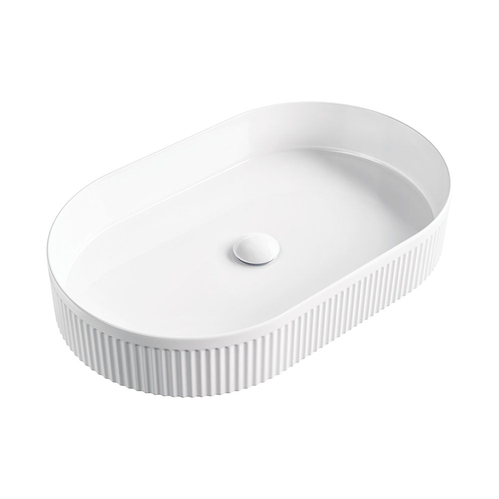 Fienza Eleanor Oval Above Counter Fluted Basin