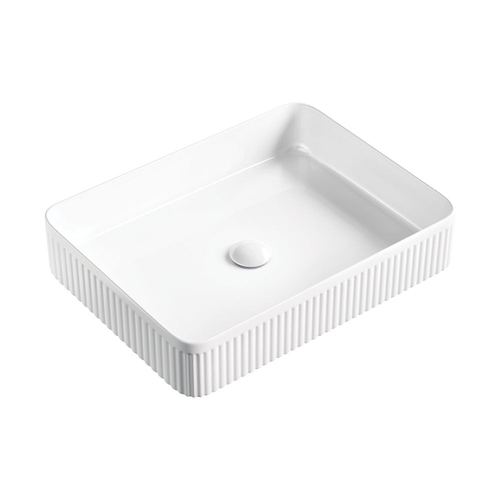 Fienza Eleanor Rectangular Above Counter Fluted Basin