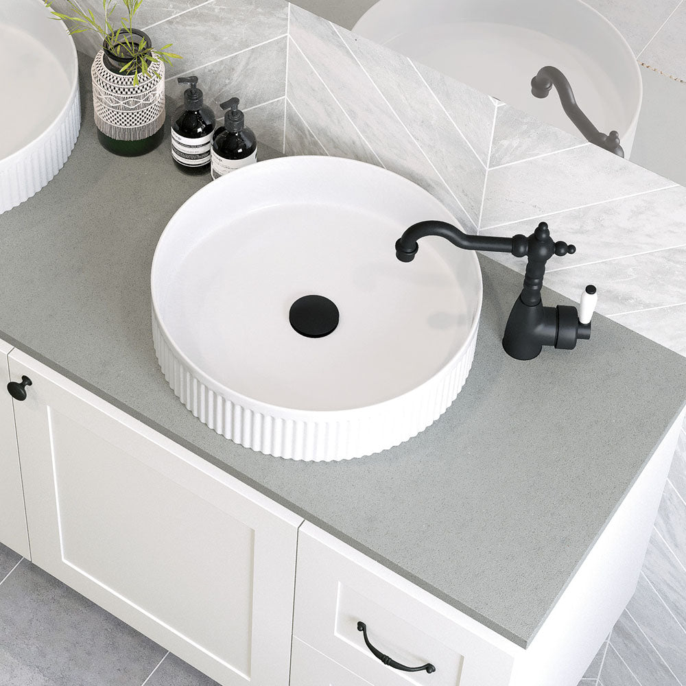 Sink Basins Rounded Fienza Eleanor Round Above Counter Fluted Basin
