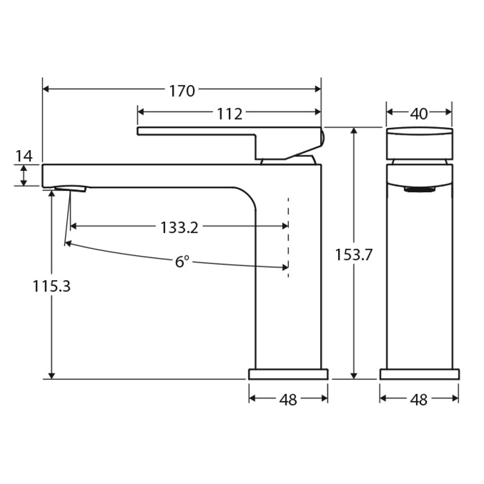 Fienza Tono Basin Mixer - Gun Metal