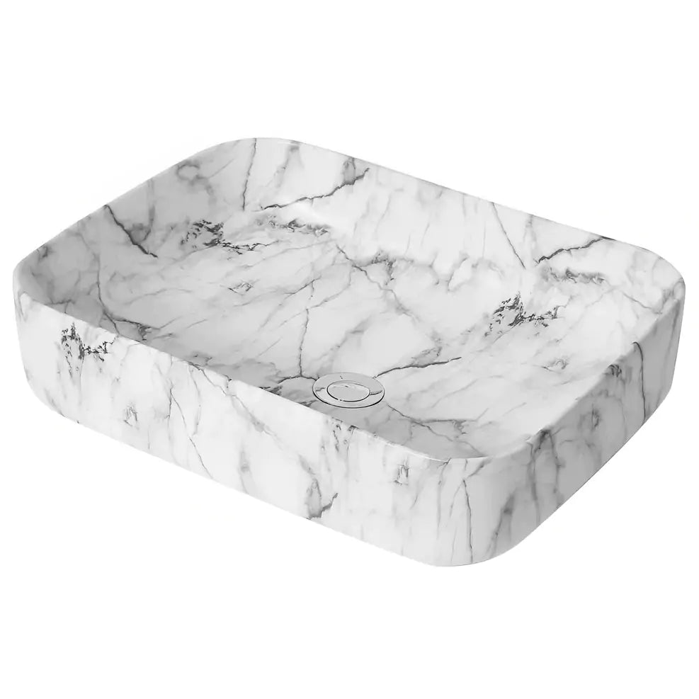 Fine Ceramic Basin 500mm: Sleek and Stylish Bathroom Essential-Matte White Carrara-PA5039CRA