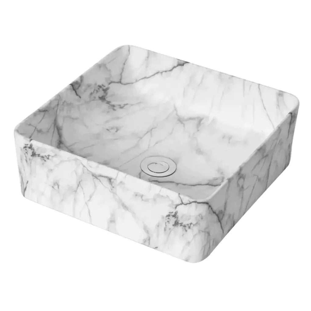 Carrara 360mm Ceramic Basin: Elegant Design in Fine Ceramic-Matte White Carrara-PA3737CRA