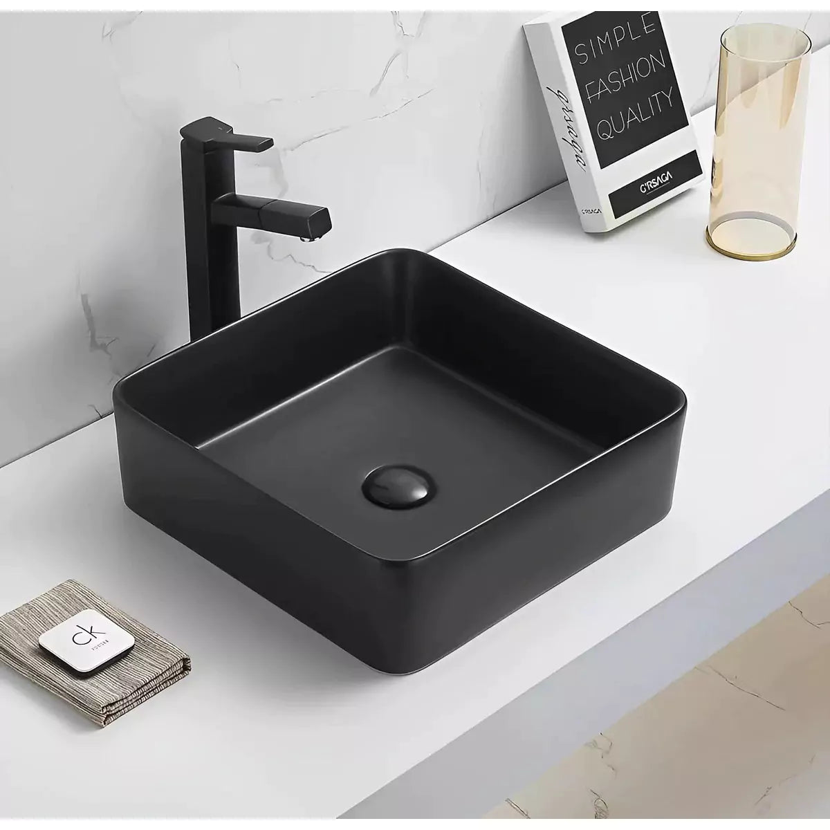 360mm Matte Black Ceramic Basin: Sleek and Stylish