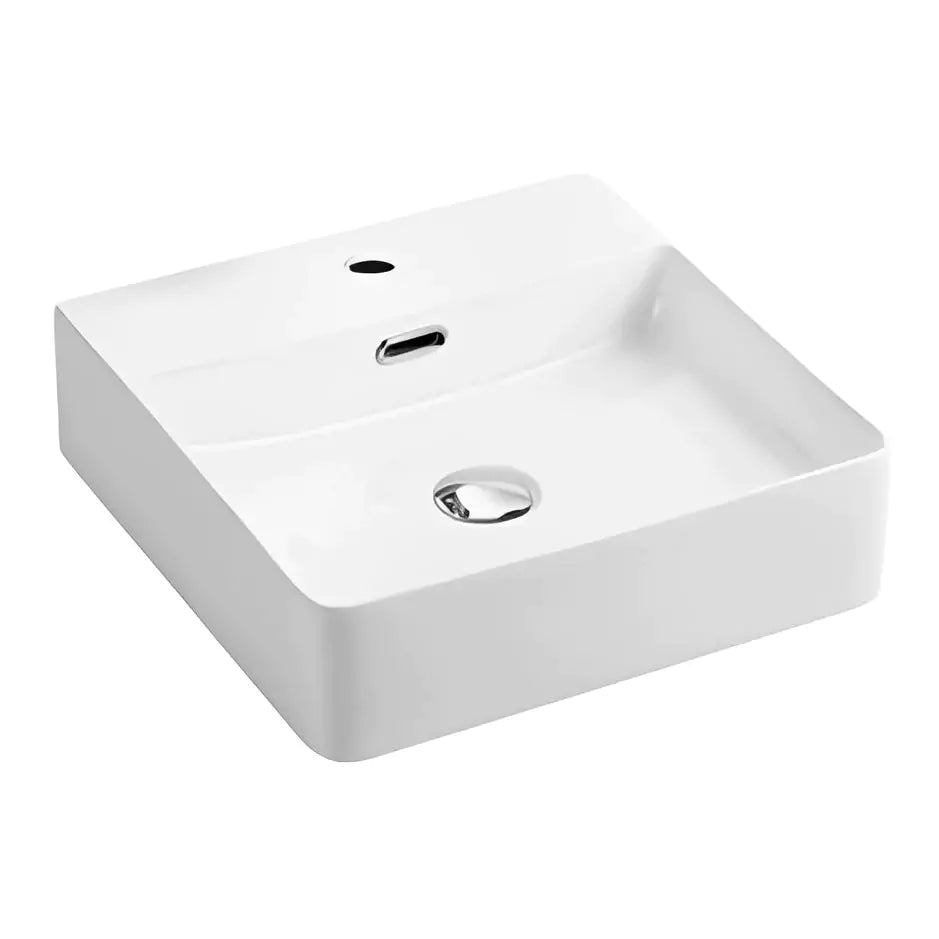 Fine Ceramic Basin PW4242: Sleek, and Minimalist Perfect for Any Bathroom-Gloss White-PW4242