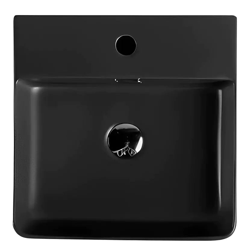 Fine Ceramic Basin PW4242: Sleek, and Minimalist Perfect for Any Bathroom-Matte Black-PW4242MB