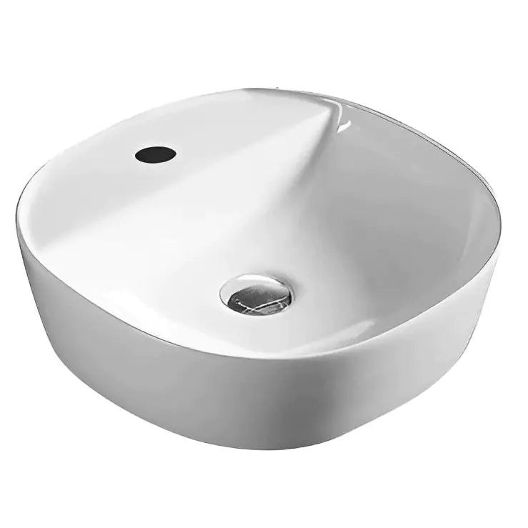 Ultra Slim 400mm Ceramic Basin: Sleek and Modern Design-Gloss White-PA4040TH