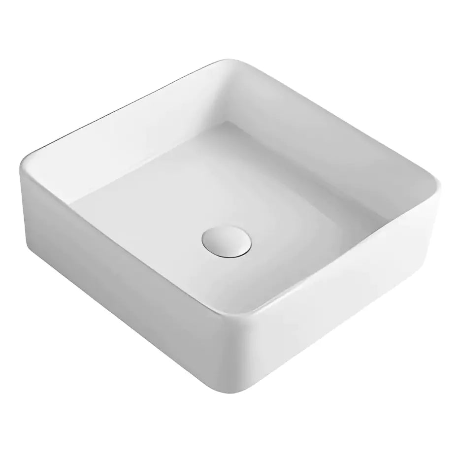Sleek 415mm ceramic basin: Ultra-Slim Design-Gloss White-PA4141