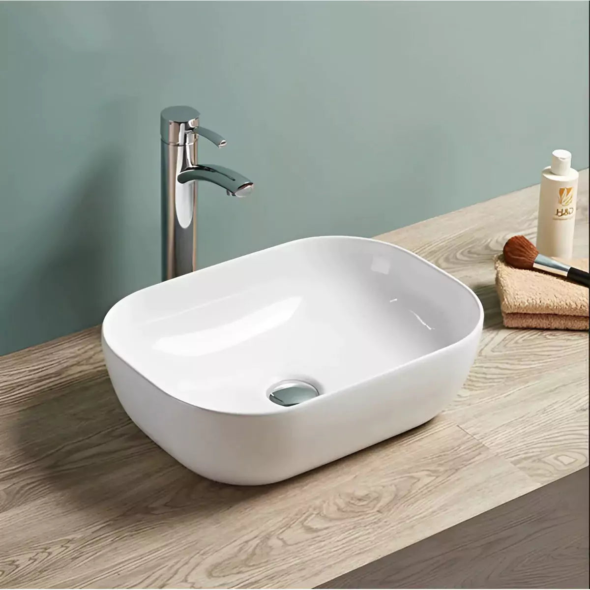 Sleek 460mm ceramic basin: Ultra-Thin Perfection-Gloss White-PA4632