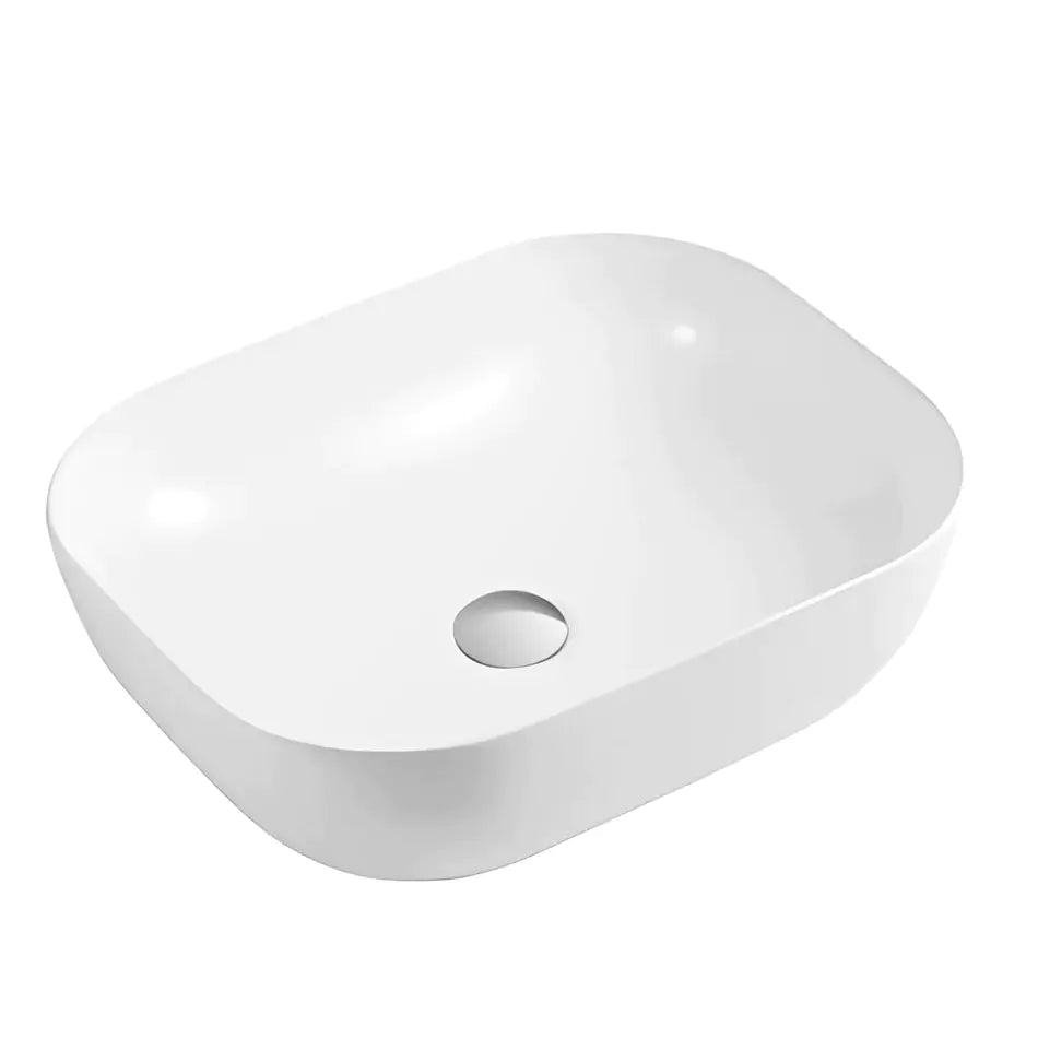 Sleek Ceramic Basin: Ultra Slim 465mm-Gloss White-PA4637