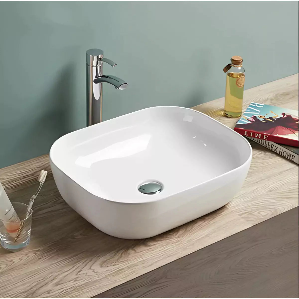 Fine Ceramic Basin Ultra Slim 505mm: Sleek and Elegant Basin Design-Gloss White-PA4939