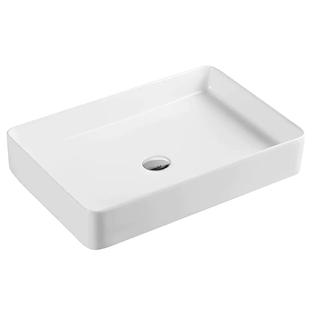 Ultra Slim 605mm Ceramic Basin: Sleek and Modern-Gloss White-PA6140