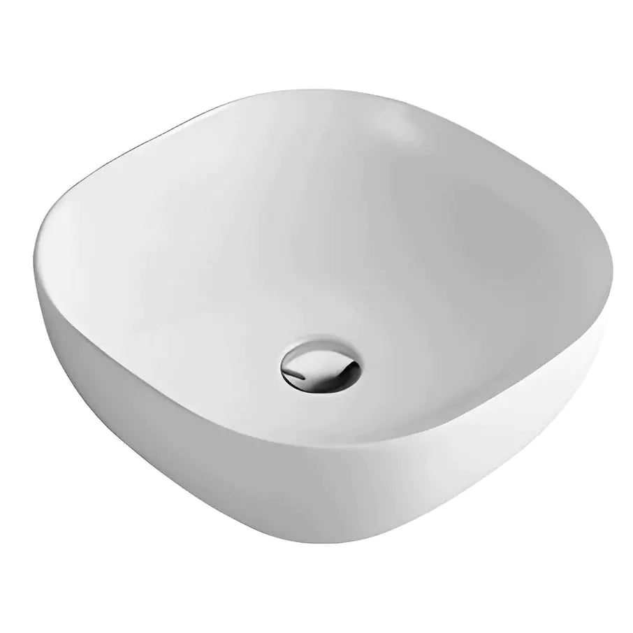 Chic Gloss White Ceramic Basin: 415mm Slim Design-PA4242