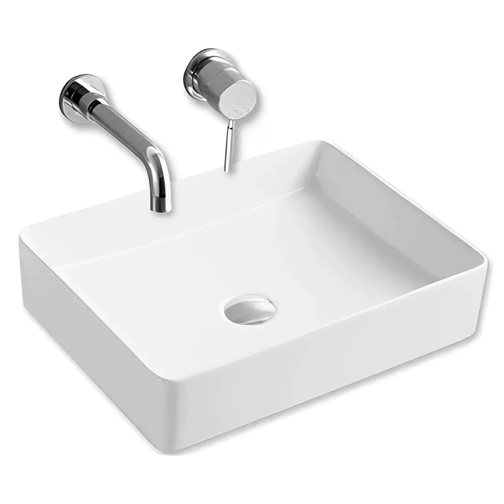 Glossy White Ceramic Basin: Ultra-Slim Design 500mm-PA5040