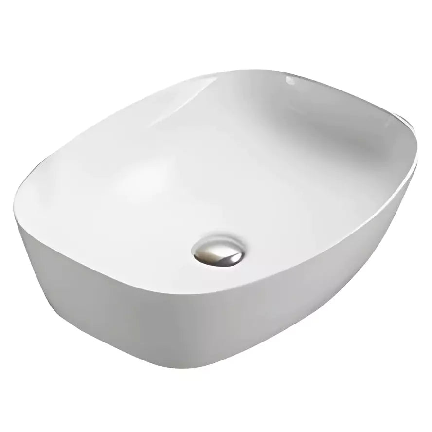 Gloss White Ceramic Basin: 505mm Slim Design-PA50385