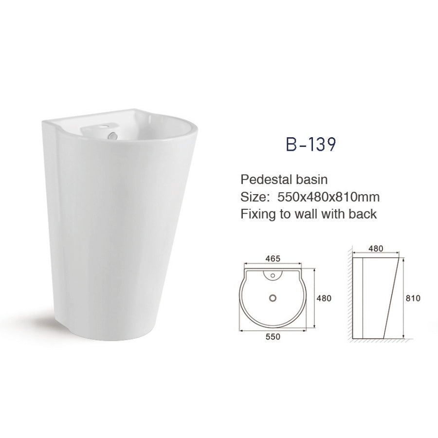 Floor Standing Ceramic Basin YJB-139: Innovative Design and Timeless Elegance, Size